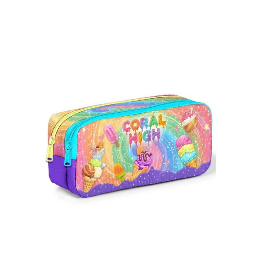 Coral High Milka Dondurma Desenli İki Bölmeli Kalem Çantası 31054