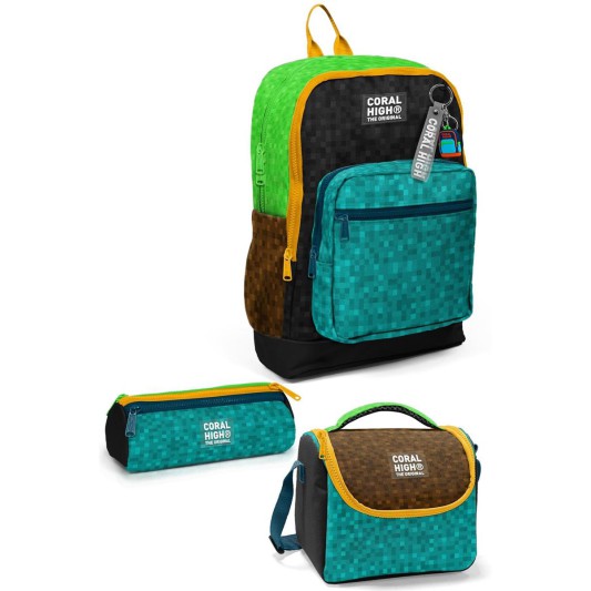 Coral High Kids Craft Desenli 3’lü Okul Çanta Seti SET33216