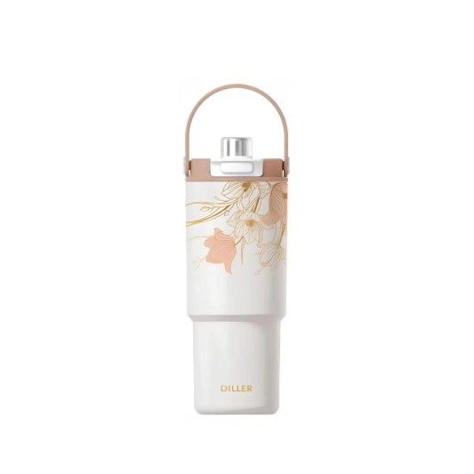 DILLER PASLANMAZ ÇELİK DESENLİ TERMOS 900 ML GOLDEN D9505