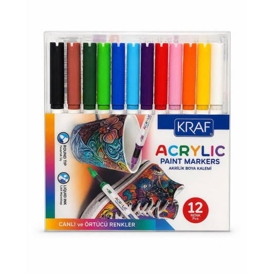 Kraf Akrilik Marker 12 li