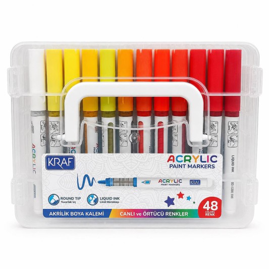 Kraf Akrilik Marker 48 li