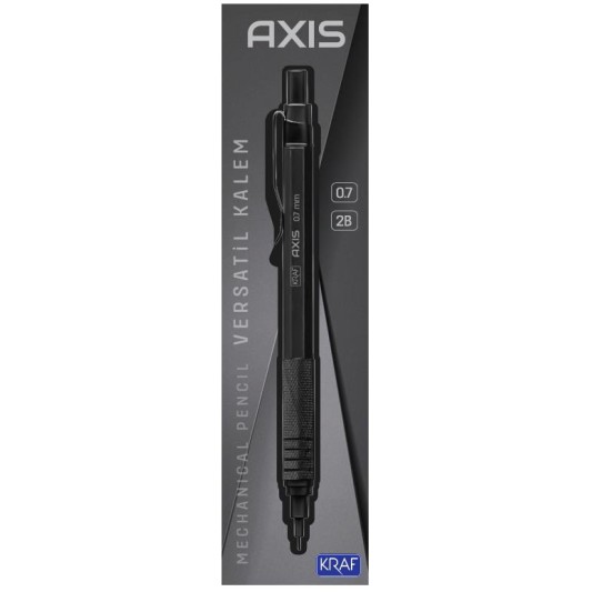 Kraf Axis Versatil Kalem Metal Gövde 0.7 mm Siyah MP-160