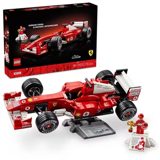 Lego icons Ferrari F2004 ve Michael Schumacher 735 parça +18 yaş