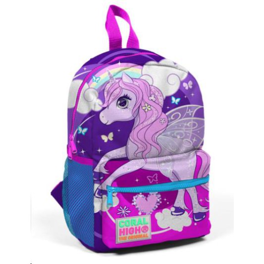 Coral High Mor Pembe Unicorn Desenli İki Bölmeli Yuva Sırt Çantası 23508