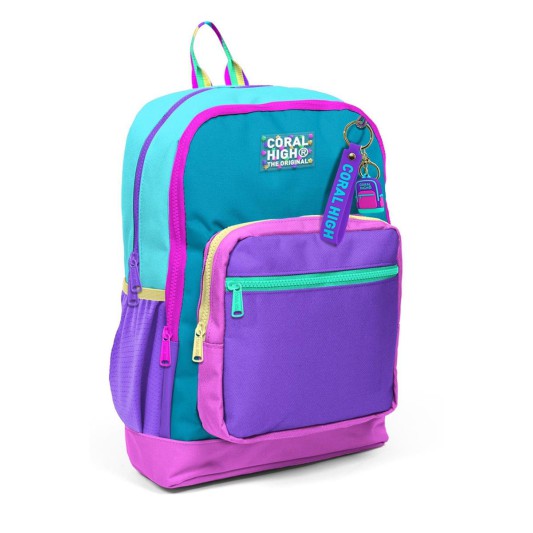 Coral High Kids Pembe Pastel Renkli Dört Bölmeli Okul Sırt Çantası 23759