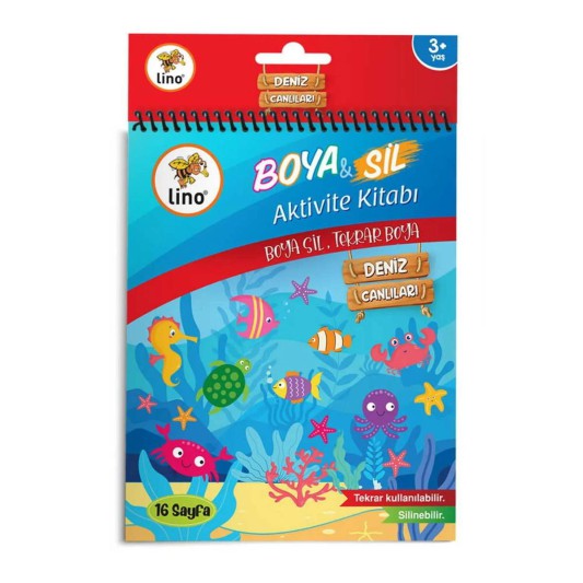 Lino Boya Ve Sil Aktivite Boyama Kitabı - Deniz Canlıları BS-1002